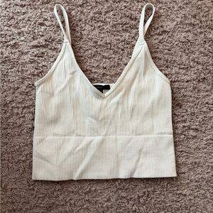 Forever 21 Cream Ribbed Camisole